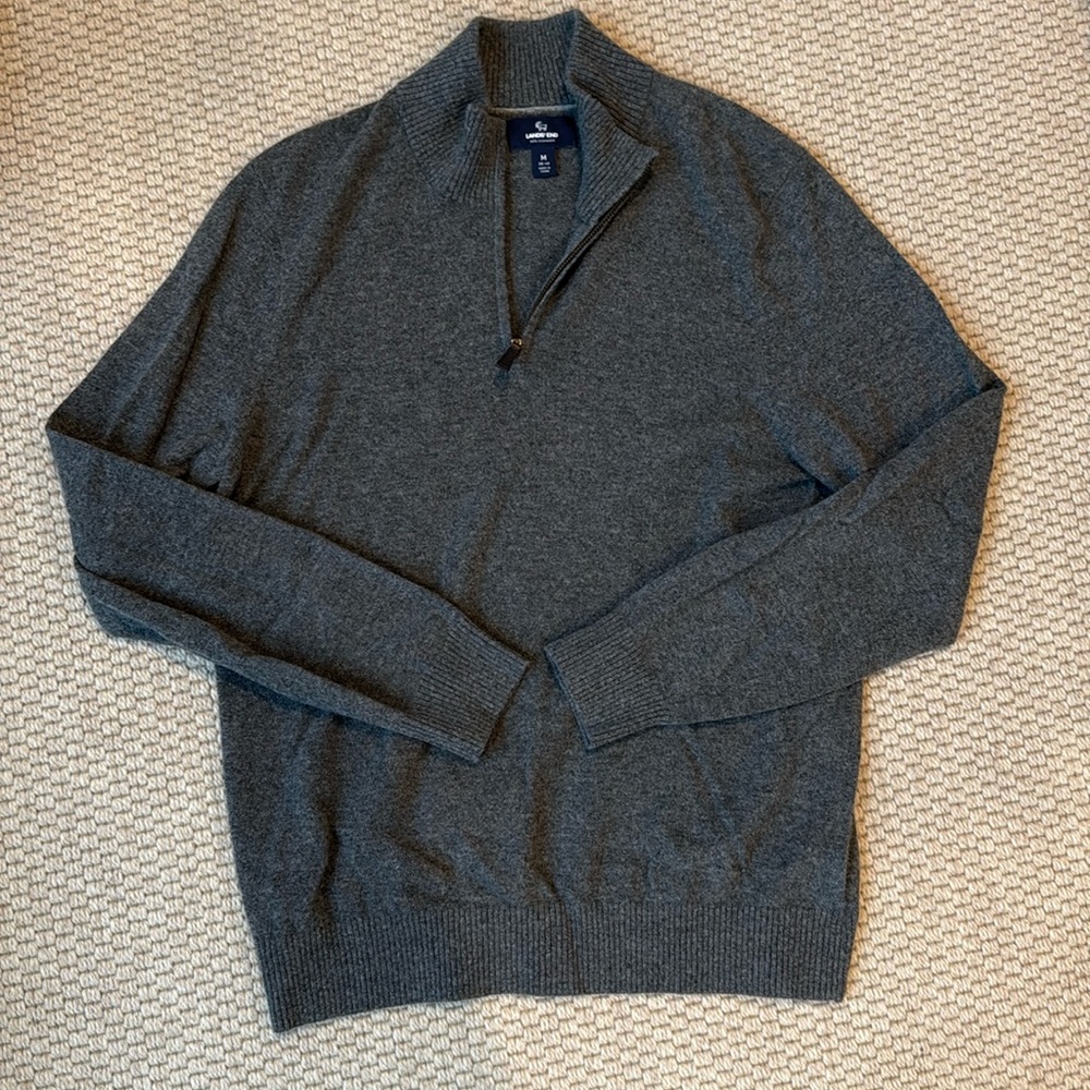 100% cashmere quarter zip. By Lands End. In like new condition